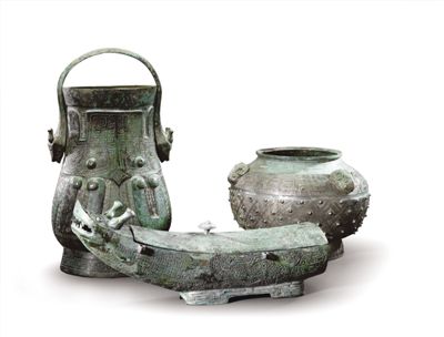 【姫】中国西安收集品 高古青銅器『先秦酒器・龍首』 西汉龙首形盖弓帽青铜器高清图片下载_红动中国